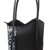 F219O Black/Leopard Print Ostrich Shoulder/Backpack
