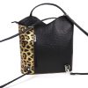 F219O Black/Leopard Print Ostrich Shoulder/Backpack