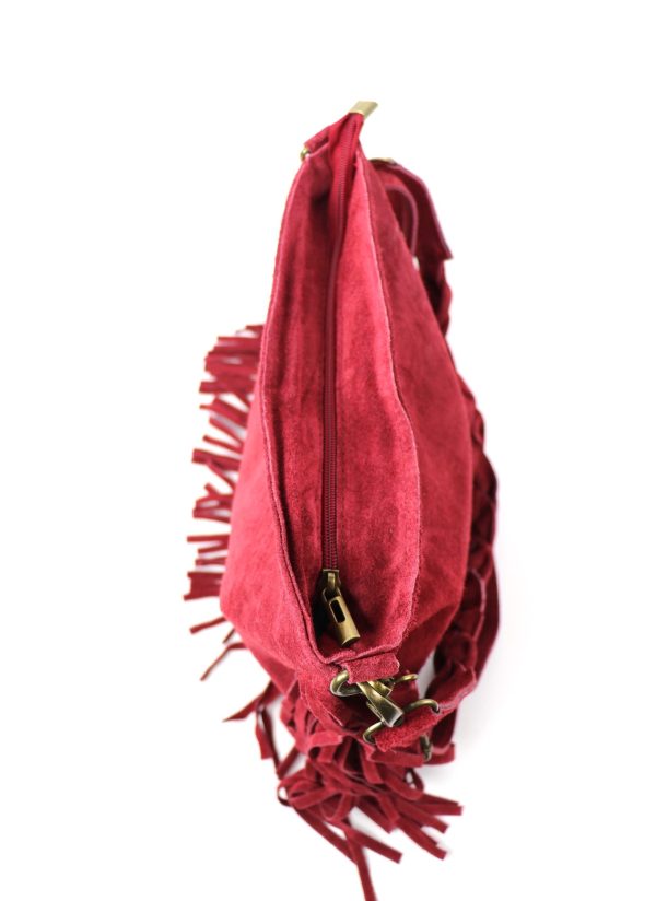 M563S Suede Fringe Shoulder/Crossbody Bag