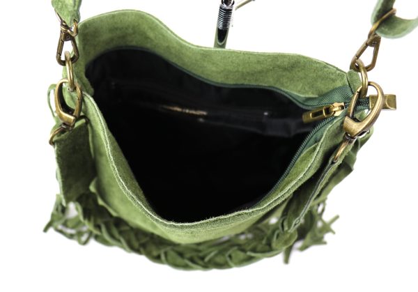 M563S Suede Fringe Shoulder/Crossbody Bag