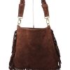 M563S Suede Fringe Shoulder/Crossbody Bag