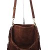 M563S Suede Fringe Shoulder/Crossbody Bag