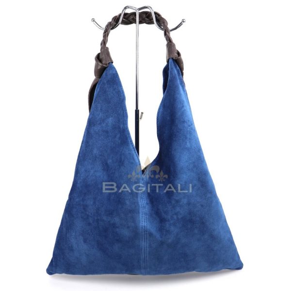 M567 Suede Hobo Bag with Braided Leather Strap