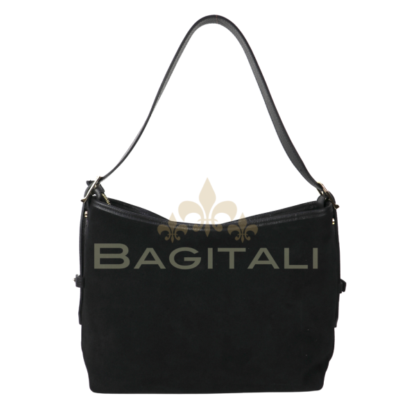 F280 Medium Suede Handbag with Leather Straps