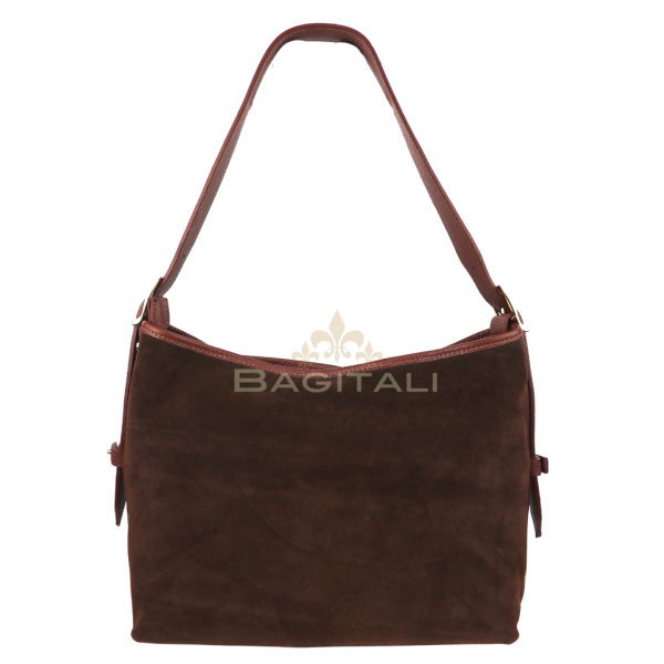 F280 Medium Suede Handbag with Leather Straps