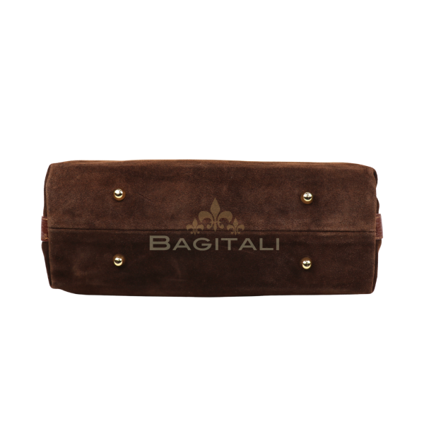 F280 Medium Suede Handbag with Leather Straps