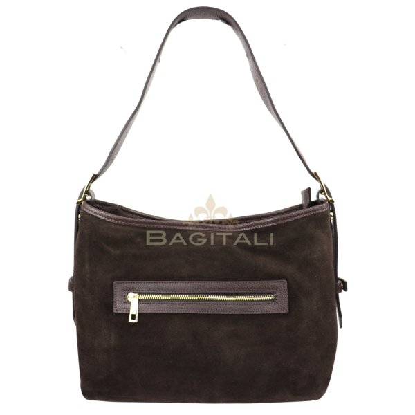 F280 Medium Suede Handbag with Leather Straps